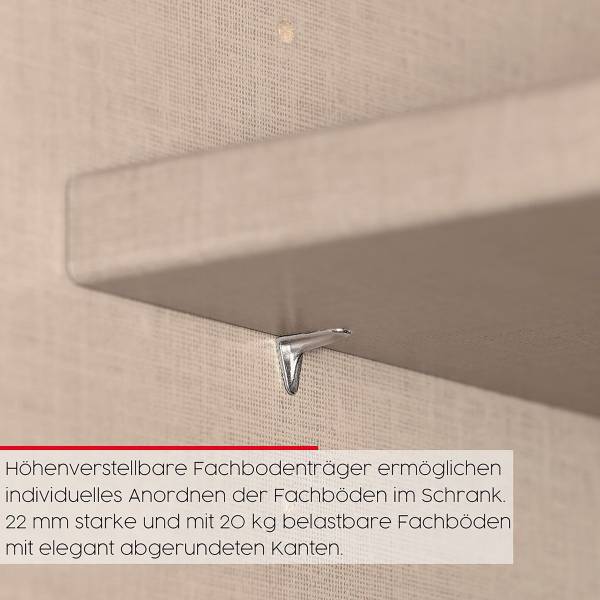 Schwebetürenschrank Scale mit Glas Matt Fango - Breite: 181 cm