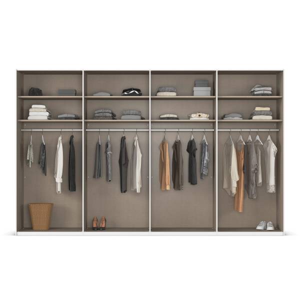 Schwebetürenschrank Scale mit Glas Kaschmir - Breite: 360 cm