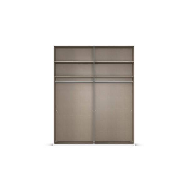 Armoire verre mat Scale Noir / Cachemire - Largeur : 181 cm - Avec portes miroir