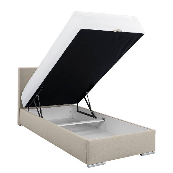 Boxspringbett Randas Webstoff Cortina: Taupe - 100 x 200cm