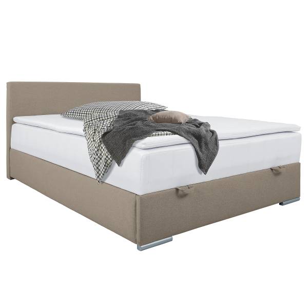 Lit boxspring Randas Tissu Cortina: Minéral - 140 x 200cm