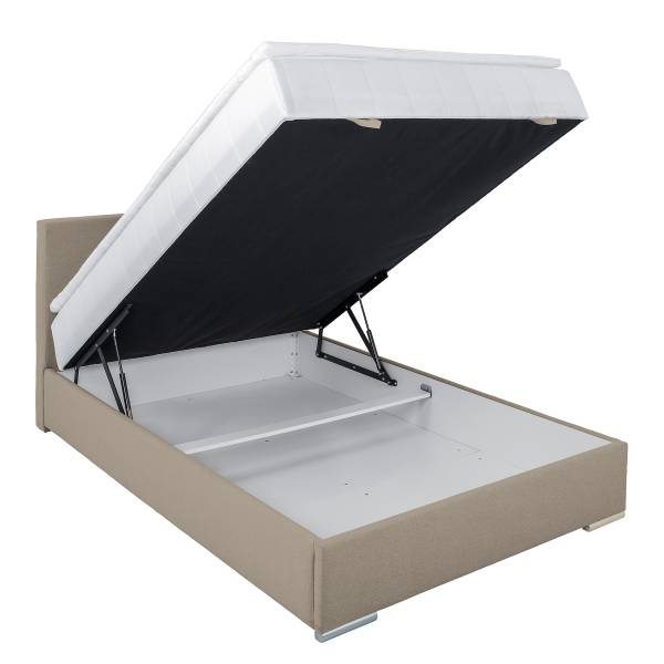 Lit boxspring Randas Tissu Cortina: Minéral - 140 x 200cm