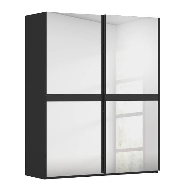 Schwebetürenschrank Scale Spiegelfront Schwarz - Breite: 181 cm