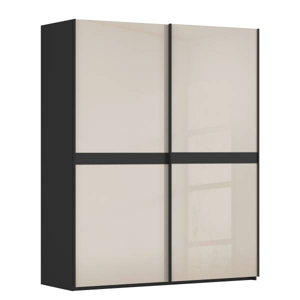 Schwebetürenschrank Scale Glas Schwarz / Kaschmir - Breite: 181 cm - Ohne Spiegeltür/-en