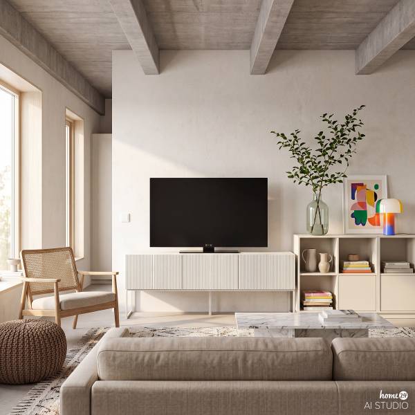 Meuble TV en bois massif SKAO Cachemire - Largeur : 150 cm