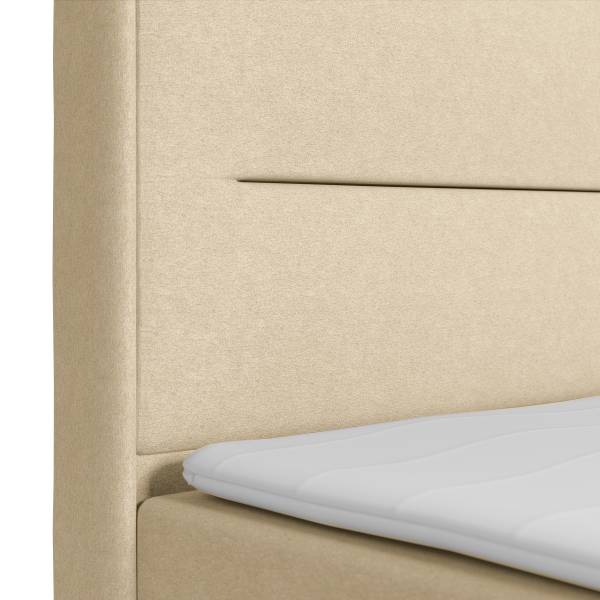 Boxspringbett Biadera mit Bettkasten Webstoff Pria: Creme - 180 x 200cm - H2