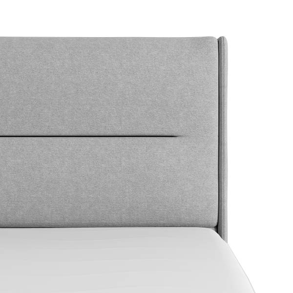 Boxspringbett Biadera mit Bettkasten Webstoff Pria: Taubengrau - 180 x 200cm - H4