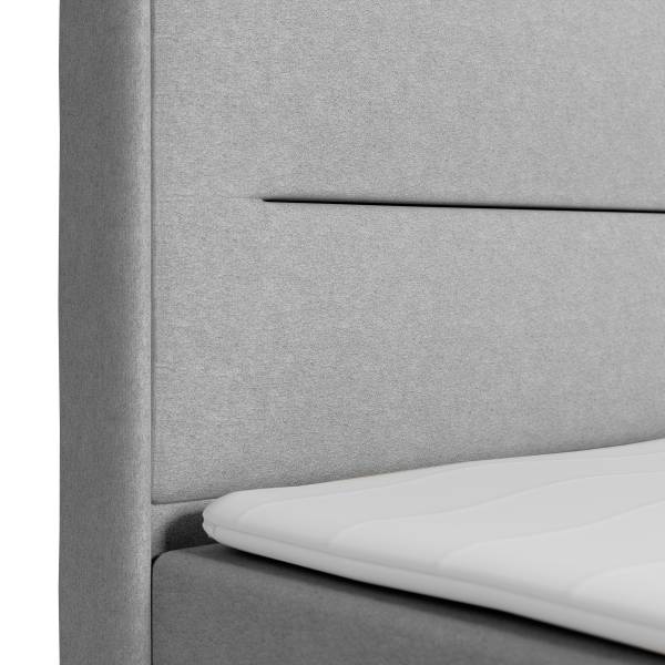 Boxspringbett Biadera mit Bettkasten Webstoff Pria: Taubengrau - 180 x 200cm - H4