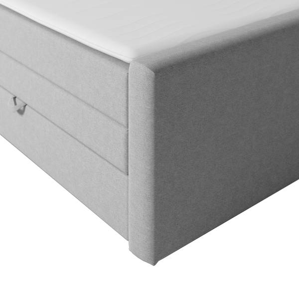 Boxspringbett Biadera mit Bettkasten Webstoff Pria: Taubengrau - 180 x 200cm - H4