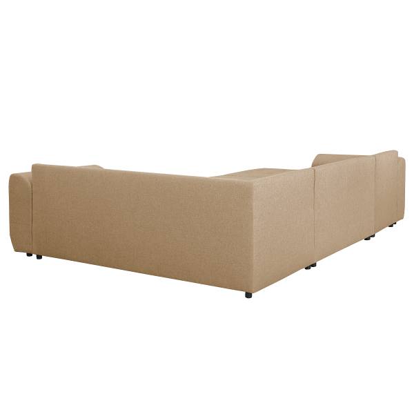 Zithoek Furel met slaapfunctie beige - ottomane vooraanzicht rechts