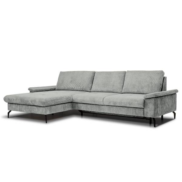Canapé d’angle convertible Sirve Velours côtelé Zuri: Gris clair