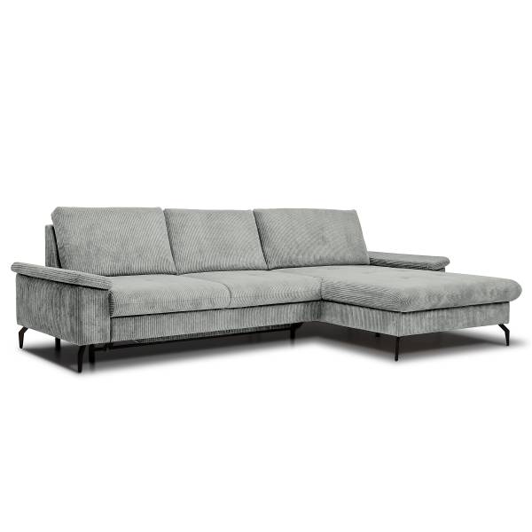 Canapé d’angle convertible Sirve Velours côtelé Zuri: Gris clair