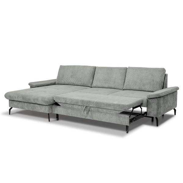 Canapé d’angle convertible Sirve Velours côtelé Zuri: Gris clair