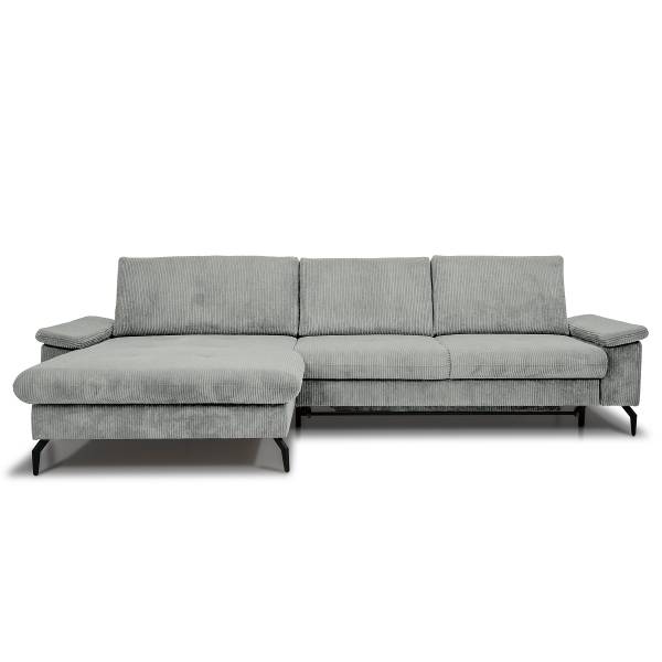 Canapé d’angle convertible Sirve Velours côtelé Zuri: Gris clair