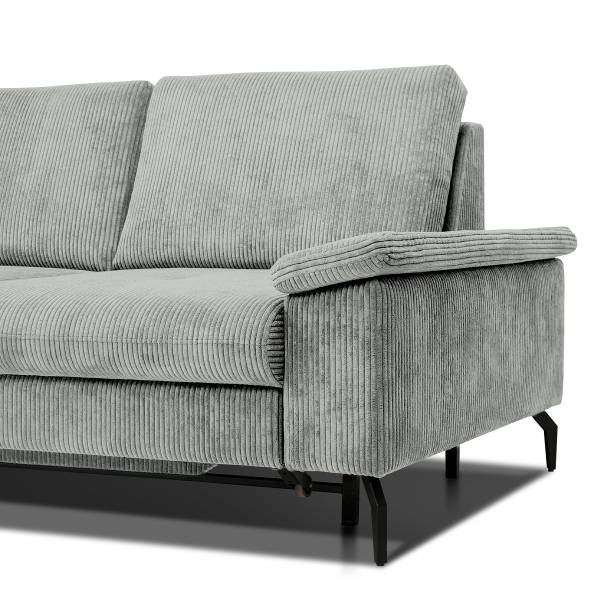 Canapé d’angle convertible Sirve Velours côtelé Zuri: Gris clair