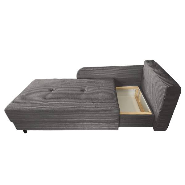 Ligfauteuil Jatao corduroy Zuri: grijs - oriëntatie rechts