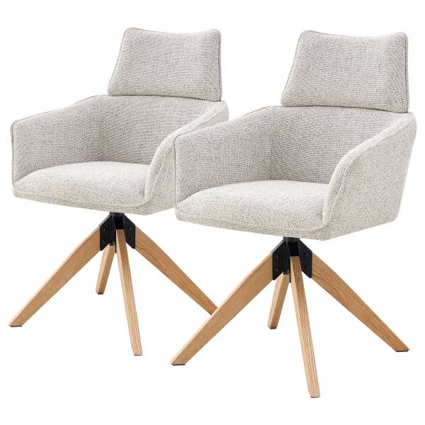 Set di 2 sedie girevoli TUBEI Beige