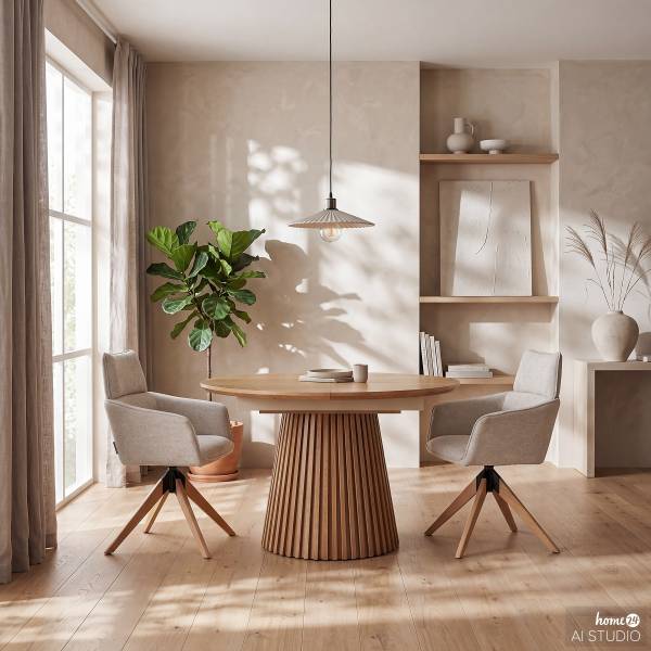 Set di 2 sedie girevoli TUBEI Beige