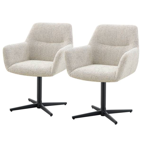 Set di 2 sedie girevoli MEPIC Beige