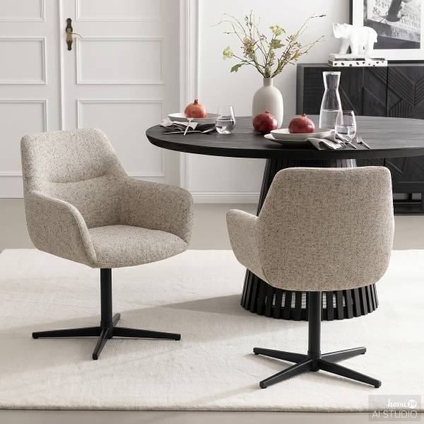 Set di 2 sedie girevoli MEPIC Beige
