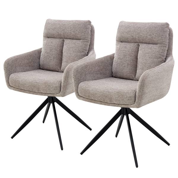 Drehbarer Armlehnenstuhl LOBBS 2er-Set Taupe