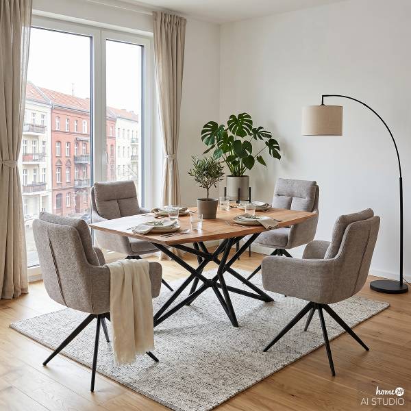 Drehbarer Armlehnenstuhl LOBBS 2er-Set Taupe
