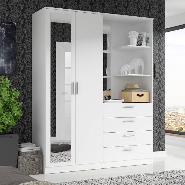 Armoire à portes battantes Pastio Blanc