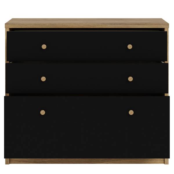 Comò Mapaca Nero / Effetto rovere