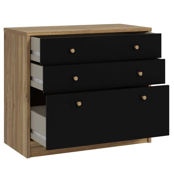 Comò Mapaca Nero / Effetto rovere