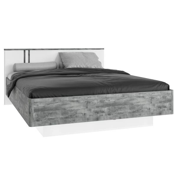 Tête de lit éclairée Licina Blanc brillant / Imitation béton