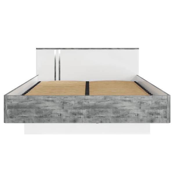 Tête de lit éclairée Licina Blanc brillant / Imitation béton