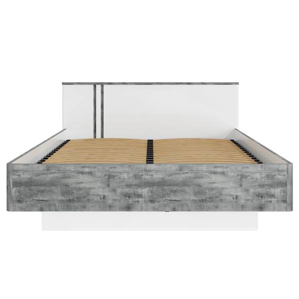 Tête de lit éclairée Licina Blanc brillant / Imitation béton