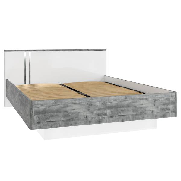 Tête de lit éclairée Licina Blanc brillant / Imitation béton