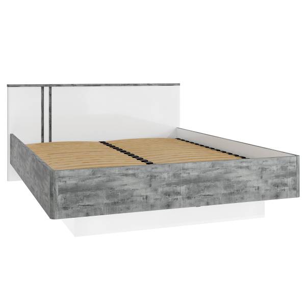 Tête de lit éclairée Licina Blanc brillant / Imitation béton