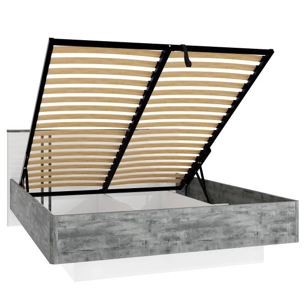 Tête de lit éclairée Licina Blanc brillant / Imitation béton