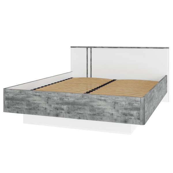 Tête de lit éclairée Licina Blanc brillant / Imitation béton