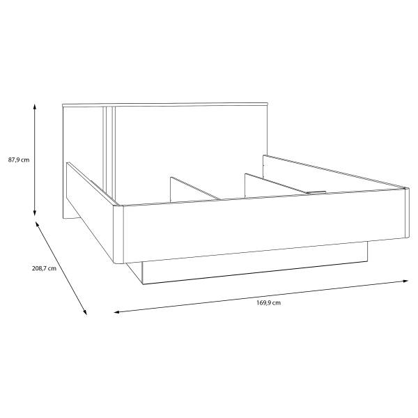 Tête de lit éclairée Licina Blanc brillant / Imitation béton