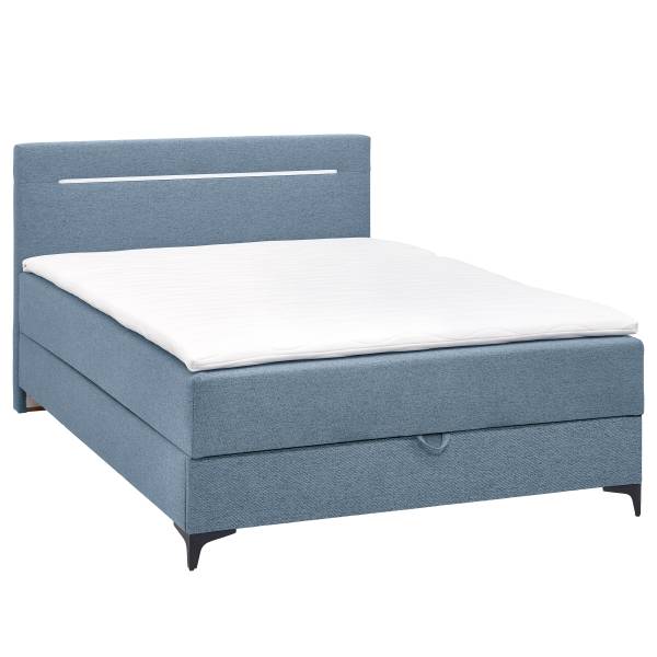 Boxspringbett Adinlow mit Bettkasten Flachgewebe Nea: Blau - 100 x 200cm