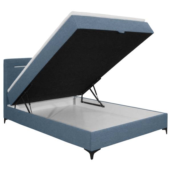 Boxspringbett Adinlow mit Bettkasten Flachgewebe Nea: Blau - 100 x 200cm