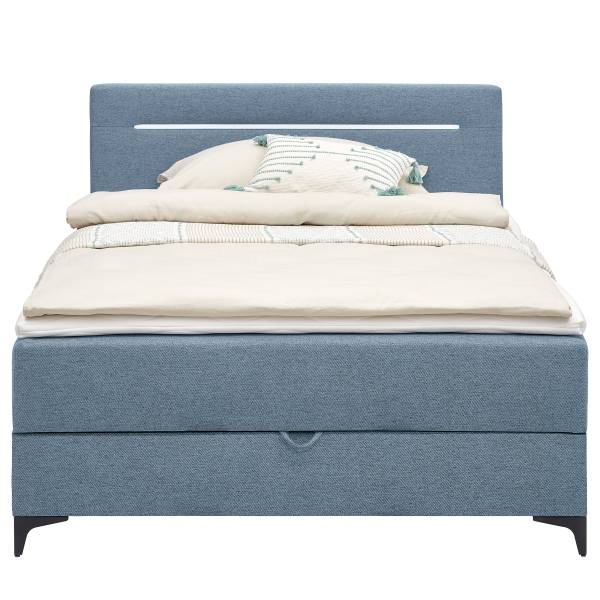 Boxspringbett Adinlow mit Bettkasten Flachgewebe Nea: Blau - 100 x 200cm