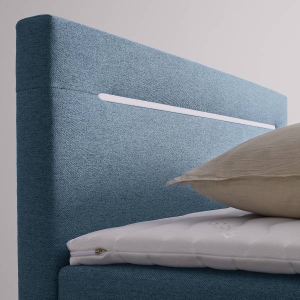 Boxspringbett Adinlow mit Bettkasten Flachgewebe Nea: Blau - 100 x 200cm