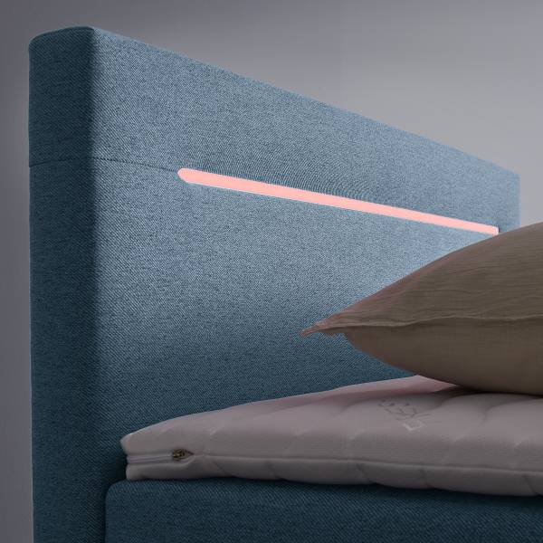 Boxspringbett Adinlow mit Bettkasten Flachgewebe Nea: Blau - 100 x 200cm