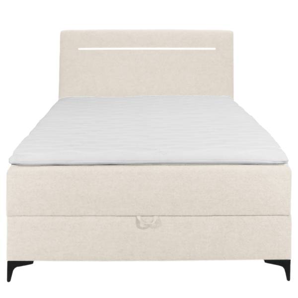 Boxspringbett Adinlow mit Bettkasten Flachgewebe Nea: Creme - 140 x 200cm