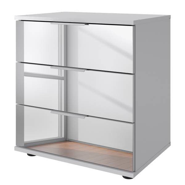 Nachtkommode Saigon - Spiegel Weiß - Höhe: 58 cm - Weiß