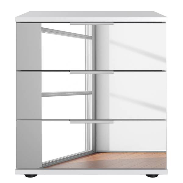 Nachtkommode Saigon - Spiegel Weiß - Höhe: 58 cm - Weiß