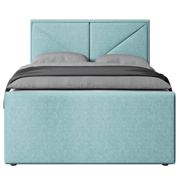 Boxspringbett Ledvina Webstoff Pria: Hellblau - 140 x 200cm - H2