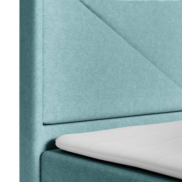 Boxspringbett Ledvina Webstoff Pria: Hellblau - 140 x 200cm - H2