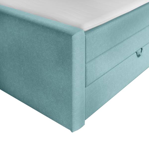 Boxspringbett Ledvina Webstoff Pria: Hellblau - 140 x 200cm - H2