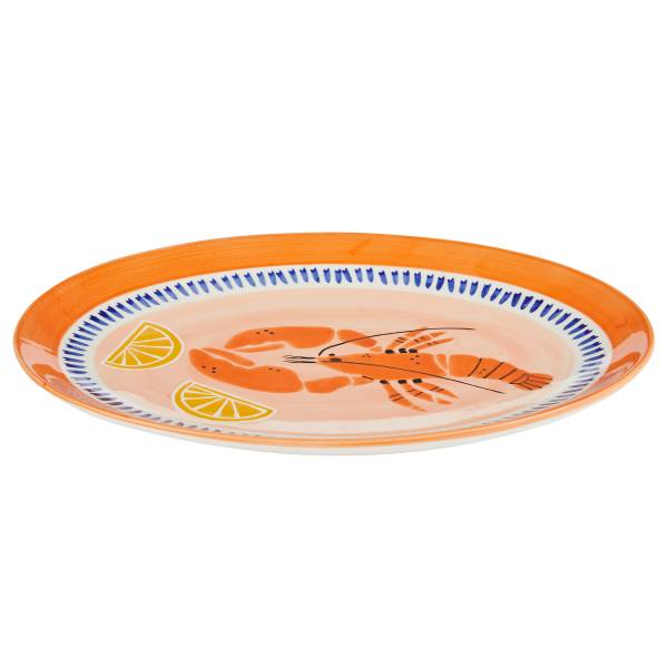 Servierplatte CORAL COAST Steinzeug - Orange/Blau