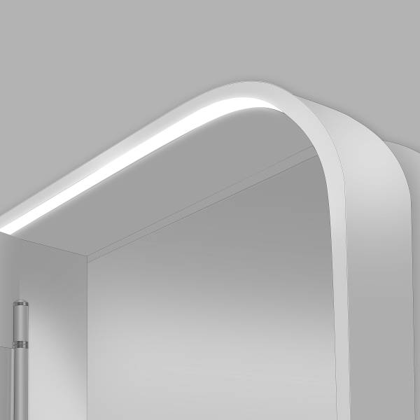 Beleuchteter Spiegelschrank Nova eckig Silber